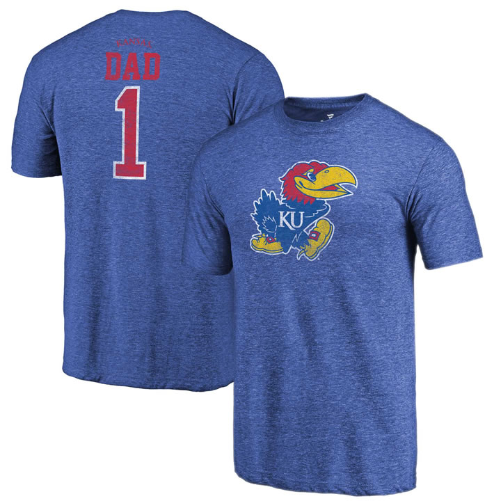 Kansas Jayhawks Royal Fanatics Branded Greatest Dad Tri Blend T-Shirt,We sell and wholesale Kansas Jayhawks Royal Fanatics Branded Greatest Dad Tri Blend T-Shirt on line form chian!